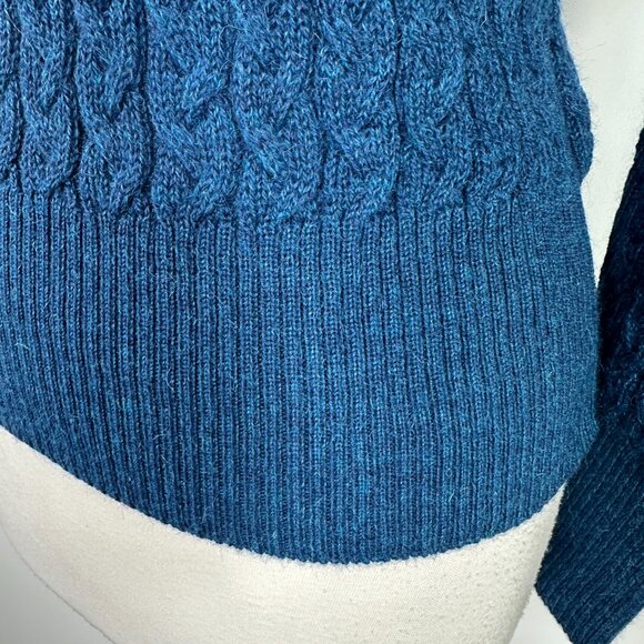 Scapa Of Scotland 100% Baby Alpaca Blue Sweater Women's Sz M Turtle Neck Peru - Picture 4 of 13